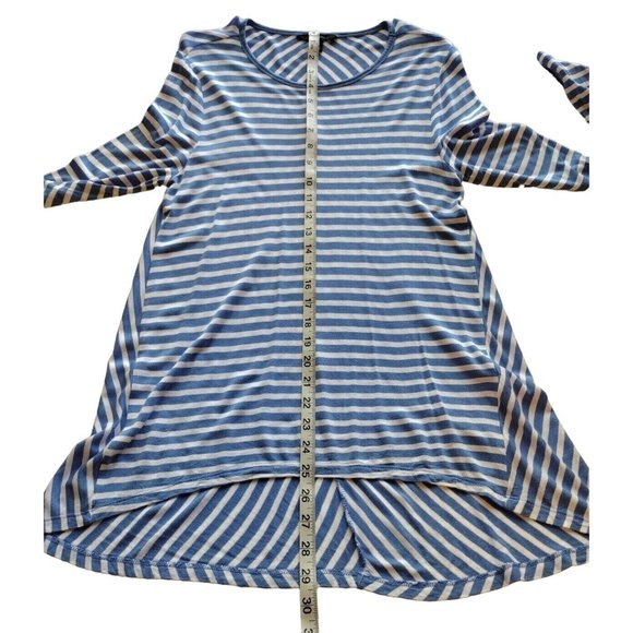 Banana Republic Top Womens Petite Small Striped High Low Hem Casual Blue White - Picture 5 of 8